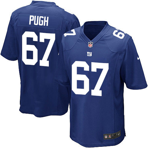 Men's Game Justin Pugh Nike Jersey Royal Blue Home - #67 NFL New York Giants